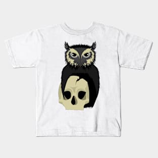 The owl and the skull Kids T-Shirt